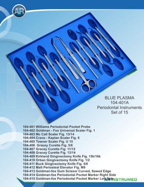 Periodontial Instrumente Set aus 15