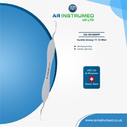 Curette Gracey 11-12 Mini Titanium coated AR Premium Plus Handle Light Grey