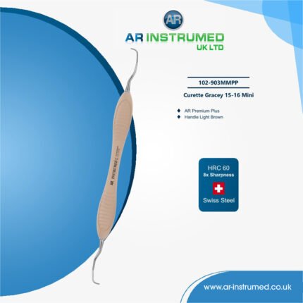 Curette Gracey 15-16 Mini Titanium coated AR Premium Plus Handle Light Brown