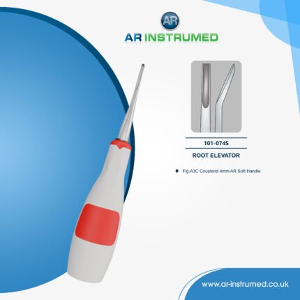 AR INSTRUME dental Coupland elevator 4mm straight Bein tip stainless steel red silicone handle UK instrument
