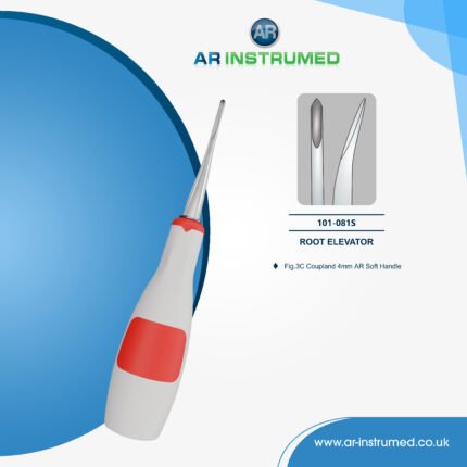 AR INSTRUME dental Coupland elevator 4mm straight Bein tip stainless steel red silicone handle UK dental instrument