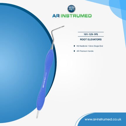 AR INSTRUMED H2 Heidbrink root elevator left curved 1.8mm blue silicone handle UK instrument