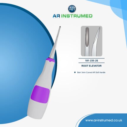 AR INSTRUME dental root elevator curved Bein 3mm tip stainless steel surgical instrument purple silicone handle