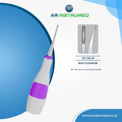 AR INSTRUME dental root elevator curved Bein 5mm tip stainless steel surgical instrument purple silicone handle