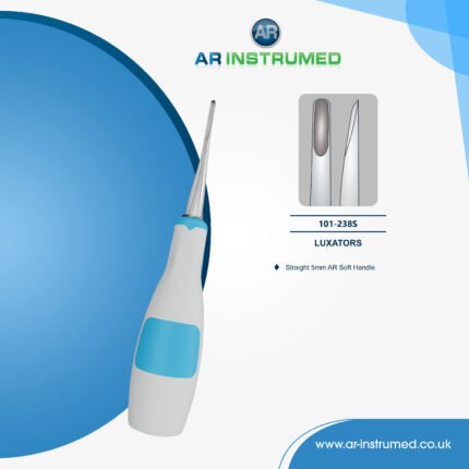 AR INSTRUMED dental root luxator tool 5mm straight tip light blue silicone handle UK instrument