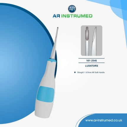 AR INSTRUMED dental root luxator tool 1.5/3mm straight tip light blue silicone handle UK instrument
