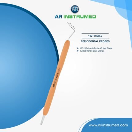 AR INSTRUMED dental CP-2 periodontal probe ball end color coded stainless steel light orange silicone handle UK