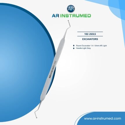 AR INSTRUMED dental double ended 1.4 mm 1.6 mm tip round excavator stainless steel silicone handle UK instrument