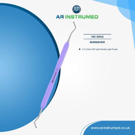 AR INSTRUMED dental ball burnisher 2.0–2.5mm stainless steel polishing instrument light purple silicone handle UK dental tool