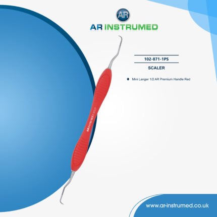 AR INSTRUMED mini langer curette 1-2 red silicone handle stainless steel periodontal instrument UK