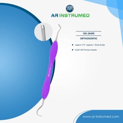 AR INSTRUMED dental ligature director mini scaler angled double tip dark purple silicone handle UK instrument