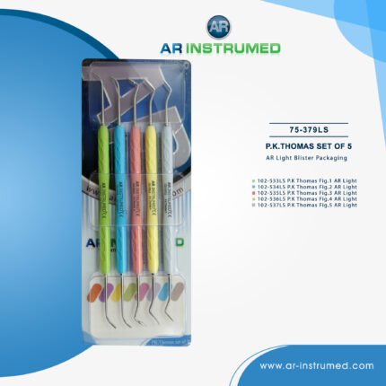 AR INSTRUMED 5 PCS P.K. Thomas waxing instruments set stainless steel silicone handles UK