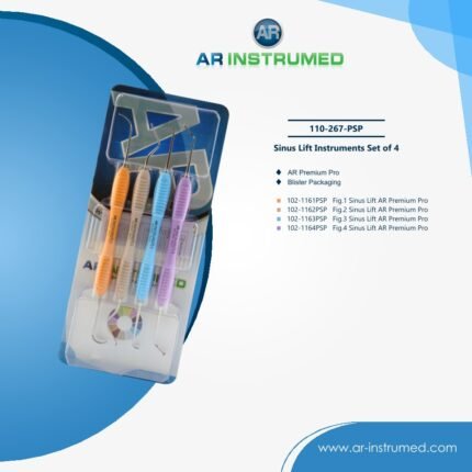 AR INSTRUMED 4PCS dental sinus lift instruments set stainless steel UK dental instrument ball end double ended tips silicone handles implant grafting tool