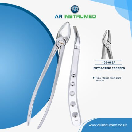 AR INSTRUMED upper premolar extraction forceps stainless steel serrated jaws thin beak UK dental instrument