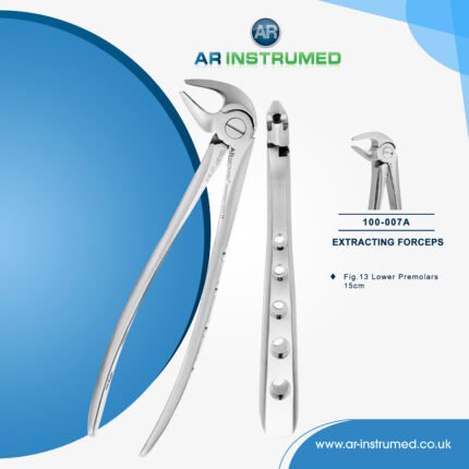AR INSTRUMED lower premolar extracting forceps stainless steel curved serrated UK dental extraction instrument
