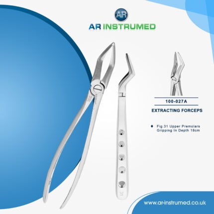AR INSTRUMED upper roots extraction forceps stainless steel micro serrated beak UK dental root forceps instrument