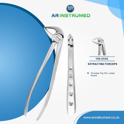 AR INSTRUMED lower roots extraction forcep stainless steel micro serrated jaw UK dental root forceps instrument