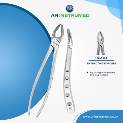 AR INSTRUMED upper premolar extracting forcep stainless steel serrated jaws UK dental extraction instrument