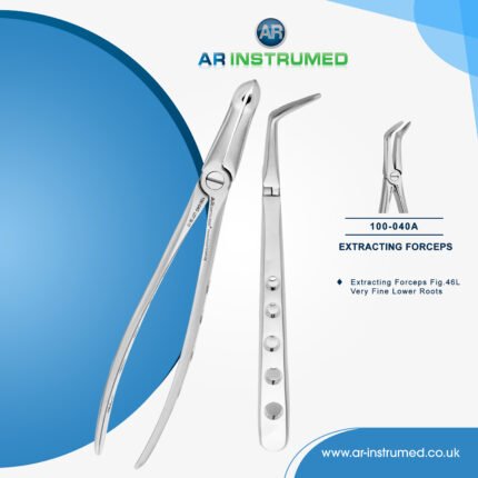 AR INSTRUMED lower roots dental extraction forcep Fig 46L stainless steel curved beak UK dental instrument