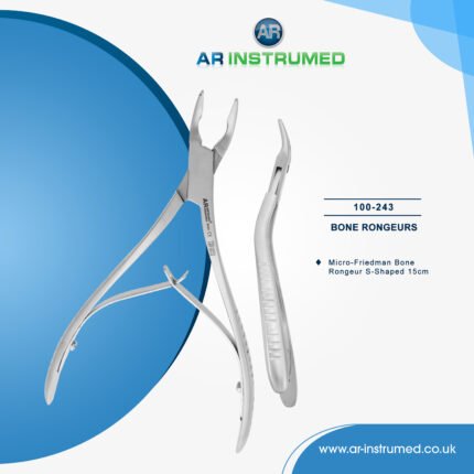 AR INSTRUMED Micro Friedman bone rongeur forcep stainless steel UK dental bone cutting instrument knurled handle bow spring tool