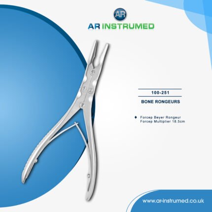 AR INSTRUMED Ruskin bone rongeur stainless steel curved jaws UK dental bone cutting instrument knurled handle surgical tool