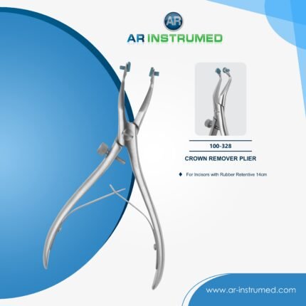 AR INSTRUMED dental incisors crown remover pliers stainless steel UK dental instrument silicone tipped curved beak adjustment pin crown removal tool
