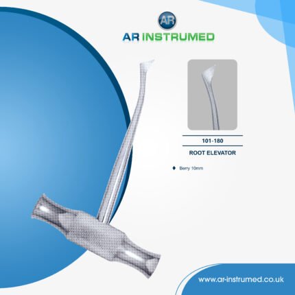 AR INSTRUMED dental berry root elevator 10mm left curved stainless steel UK dental extraction instrument