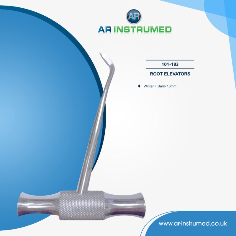 AR INSTRUMED cross bar winter root elevator 13mm right curved tip stainless steel UK dental instrument tooth extraction tool ergonomic handle