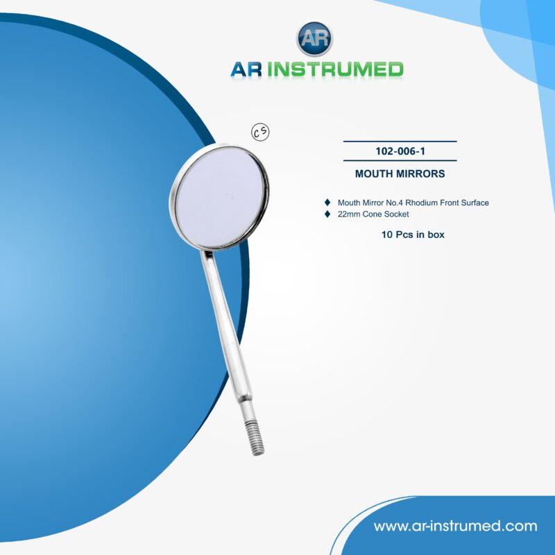 AR INSTRUMED dental mouth mirror 22mm rhodium cone socket stainless steel UK oral examination mirror fog free dental instrument high clarity reflection