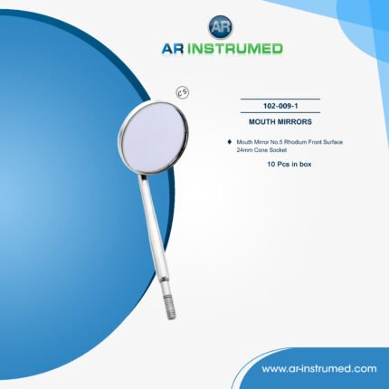 AR INSTRUMED dental mouth mirror 24mm rhodium front surface cone socket stainless steel UK oral examination mirror fog free indirect vision dental instrument