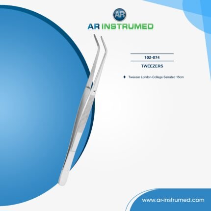 AR INSTRUMED dental serrated college tweezer stainless steel UK cotton roll gauze handling instrument curved beak dental tool