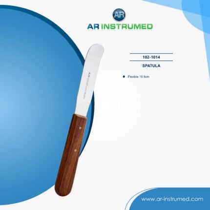 AR INSTRUMED dental alginate mixing spatula stainless steel UK curved tip ergonomic wooden handle alginate plaster mixing tool dental laboratory instrument UK