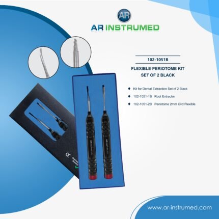 AR INSTRUMED 2 pcs dental flexible periotome set stainless steel curved tips UK dental extraction instruments ligament separation tool