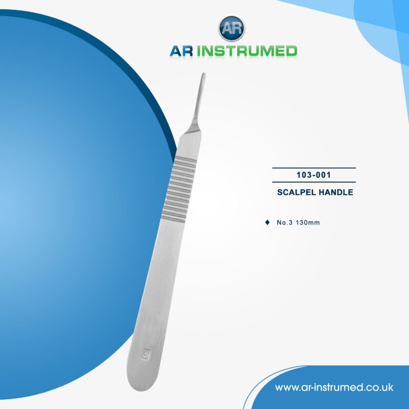 AR INSTRUMED veterinary scalpel handle stainless steel UK dental instrument narrow tip blade 10 to 16 ergonomic non slip handle surgical tool