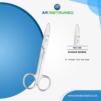 AR INSTRUMED crown straight beebee scissors stainless steel UK dental instrument straight blades metal plastic rubber cutting surgical scissors