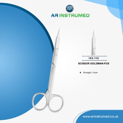AR INSTRUMED dental goldman fox straight scissors stainless steel UK dental instrument super cut straight blades ergonomic ring handles cutting tool