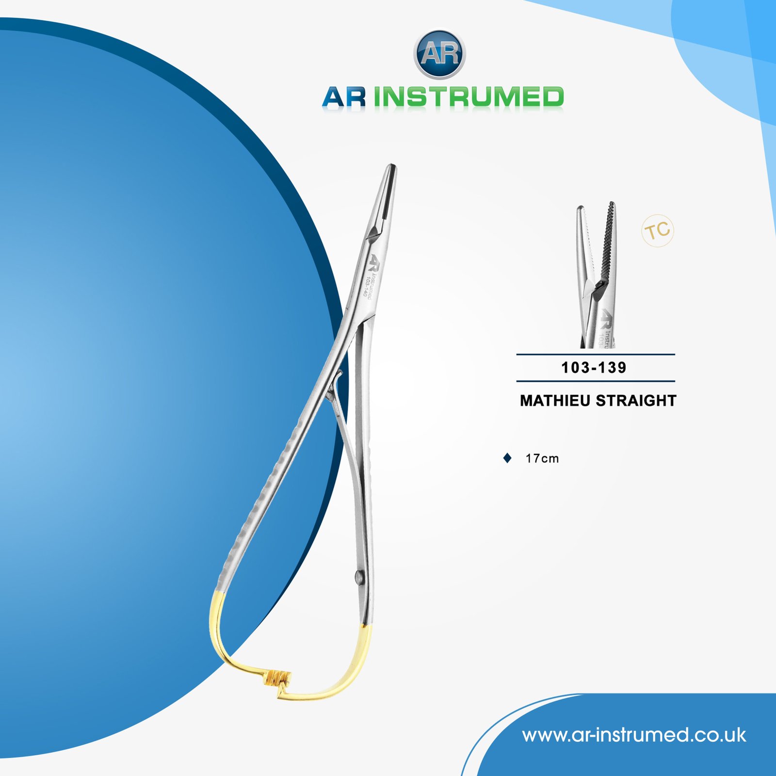 103-139 AR INSTRUMED mathieu ligature plier stainless steel UK orthodontic braces instrument serrated tip ligature tying tool brackets dental plier