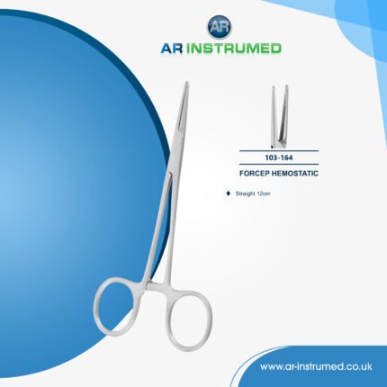 AR INSTRUMED precision kelly hemostats forceps stainless steel UK surgical clamping instrument serrated jaws ring handle locking positions clinical dental tool