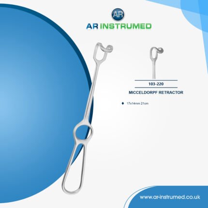 AR INSTRUMED middledorf retractor stainless steel UK dental instrument curved loop tip teardrop handle tissue retraction tool