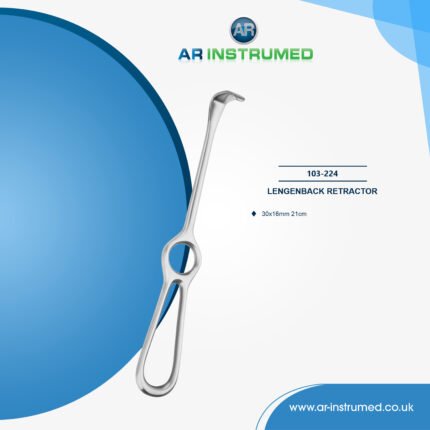 AR INSTRUMED langenbeck retractor stainless steel UK surgical retraction instrument 30x16mm right angled tip teardrop handle dental surgical tool