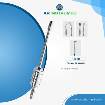 AR INSTRUMED dental morrell crown remover stainless steel UK dental instrument tightening mechanism 5 attachments ergonomic handle crown removal tool