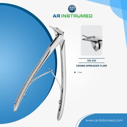 AR INSTRUMED dental crown spreader splitter forcep stainless steel UK dental instrument curved separator tip adjustment pin crown removal tool