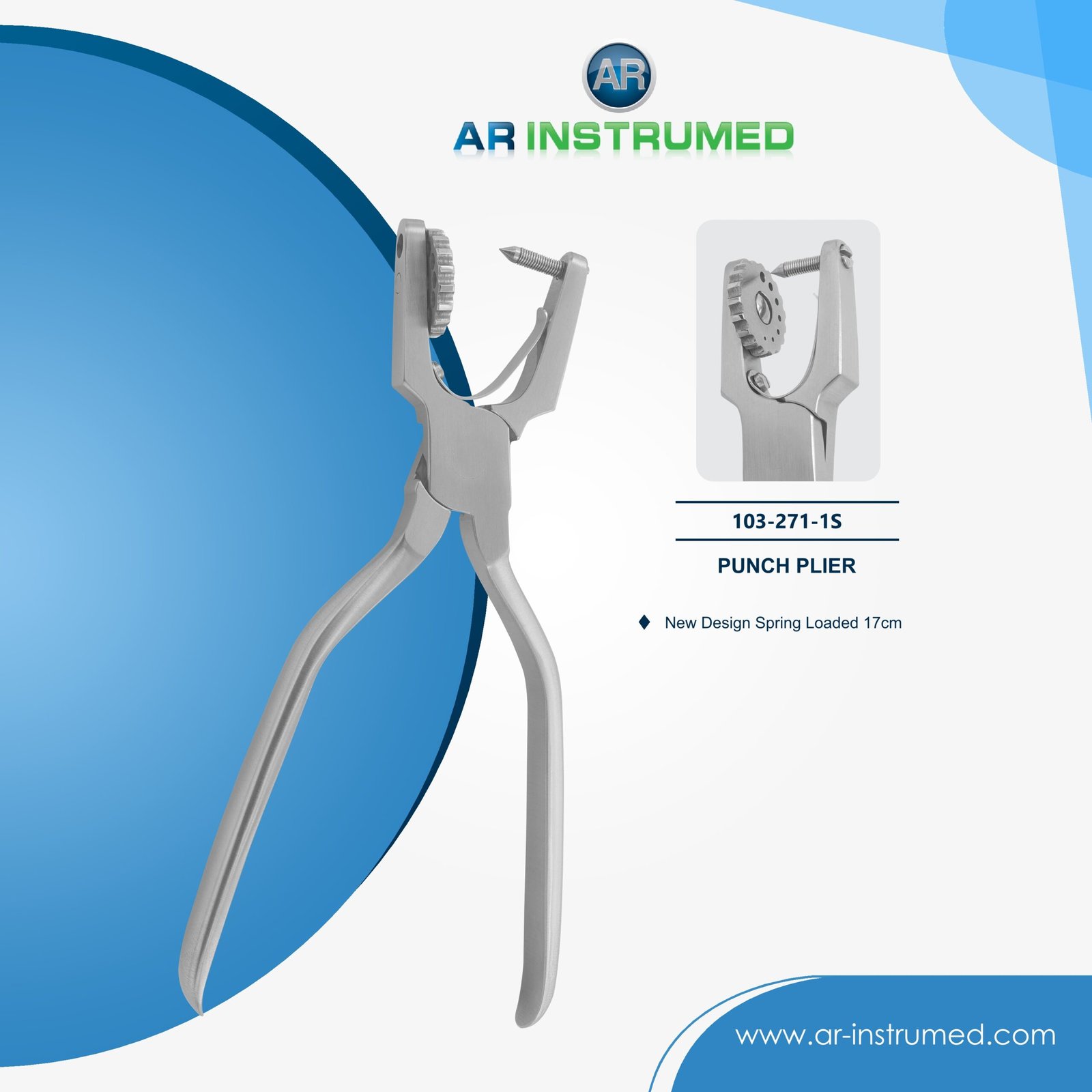 103-271-IS AR INSTRUMED Ainsworth rubber dam punch plier stainless steel UK dental instrument
