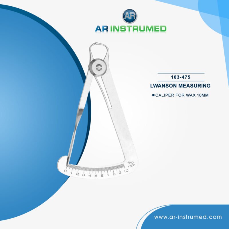 AR INSTRUMED dental castroviejo curved caliper stainless steel UK dental instrument rounded measuring tips spring action implant crown measuring too