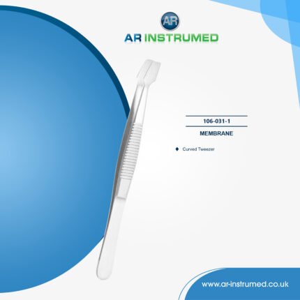 AR INSTRUMED dental membrane holding tweezers stainless steel UK dental instrument flat curved tip orthodontic membrane positioning tool