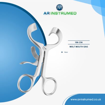 AR INSTRUMED dental molt mouth gag retractor stainless steel UK dental instrument ratchet locking smooth rounded tips oral retractor tool