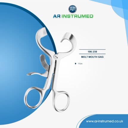 AR INSTRUMED dental molt mouth gag retractor stainless steel UK dental instrument ratchet locking rounded tips oral retractor tool