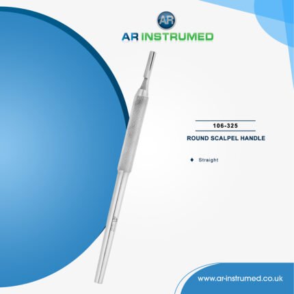 AR INSTRUMED dental round scalpel handle stainless steel UK dental instrument narrow tip blade 10 to 16 ergonomic rounded handle cutting tool