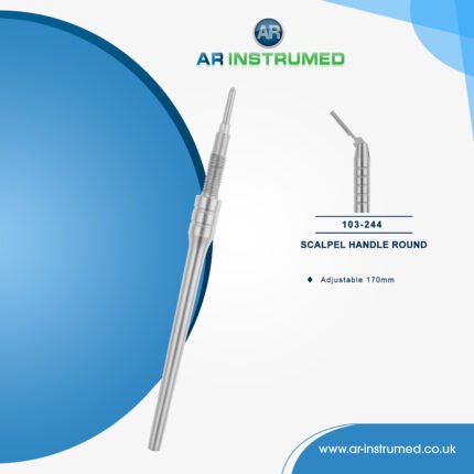 AR INSTRUMED dental round scalpel handle stainless steel UK dental instrument narrow tip ergonomic non slip handle blade holder tool