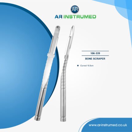 AR INSTRUMED dental membrane and bone scraper stainless steel UK dental instrument sharp curved tip ergonomic non slip handle bone graft tool
